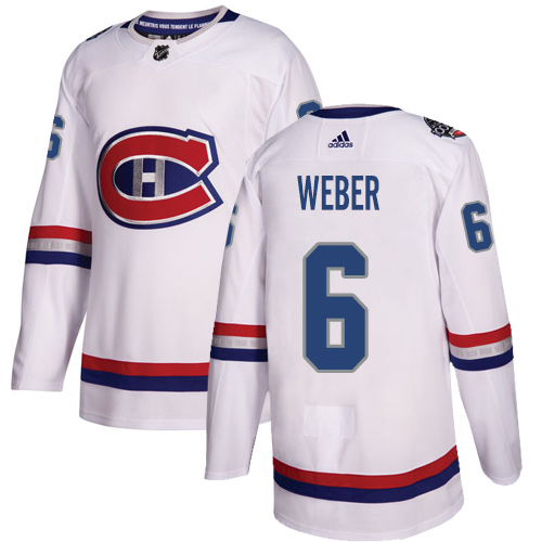 Adidas Canadiens #6 Shea Weber White Authentic 100 Classic Stitched NHL Jersey